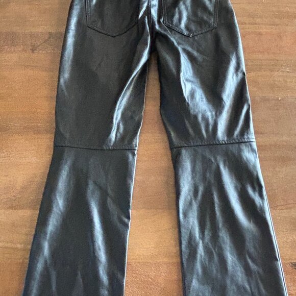 Gap Vintage Slim High Rise Faux Leather Pants Black Women’s Size 26/2r Straight - Picture 7 of 9